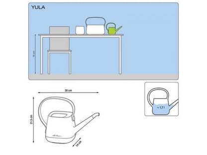 LECHUZA YULA WATERING CAN WHITE/PISTACHIO SEMI-GLOSS