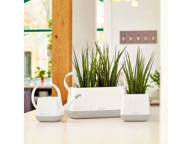 LECHUZA YULA WATERING CAN WHITE/GREY SEMI-GLOSS