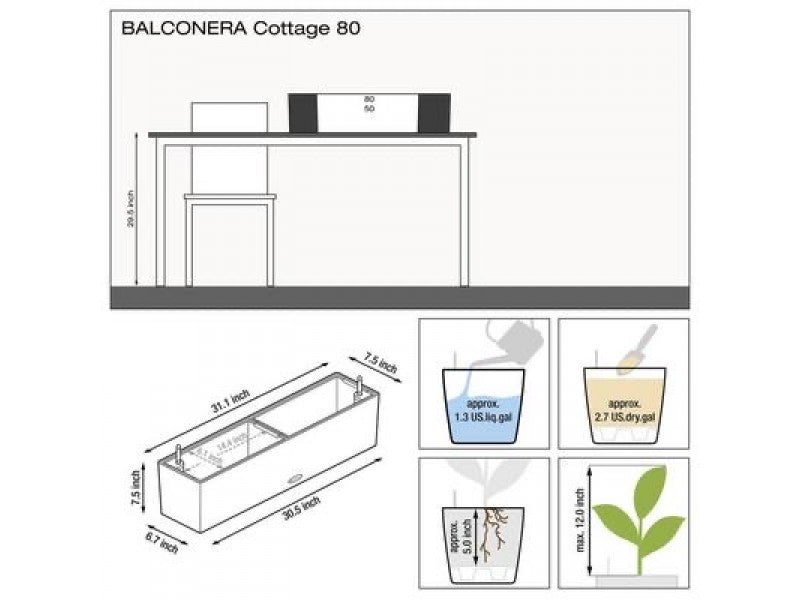 LECHUZA BALCONERA COTTAGE 50 MOCHA